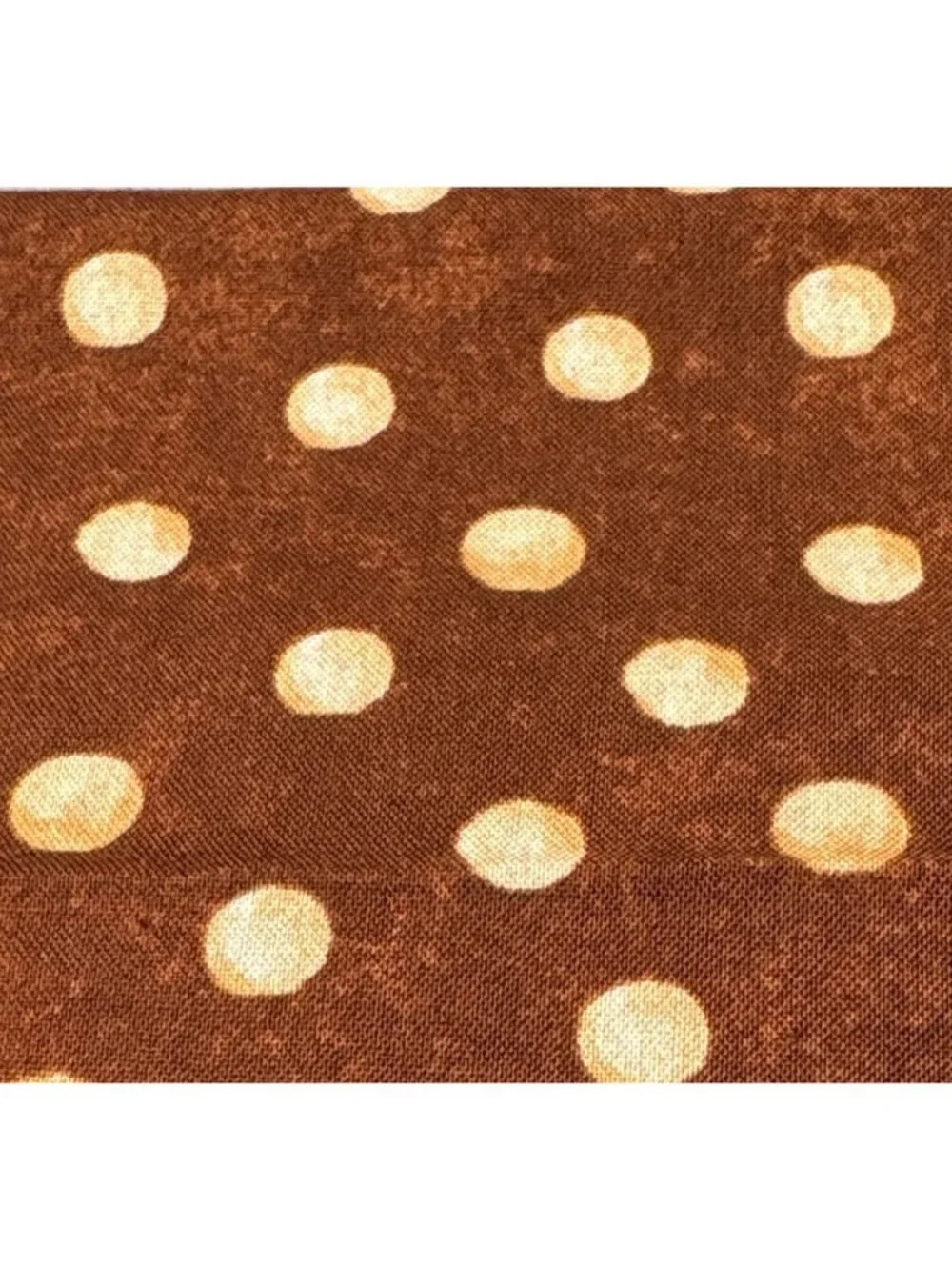 Brown Beige Polka Dot Cotton Fabric 1/2 yard x 42